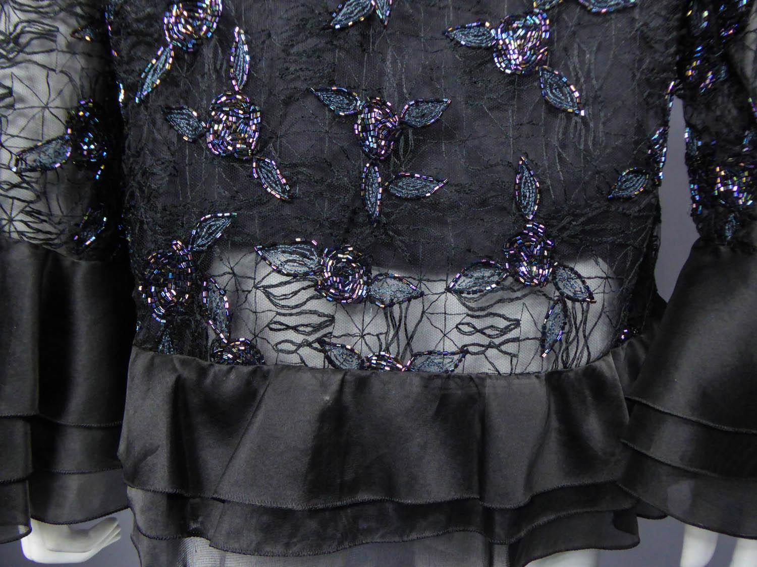 Hanae Mori tulle and silk Embroidered Jacket and Top, Circa 1985 11