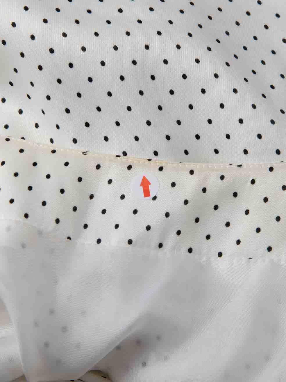 Women's Hanae Mori White Polka Dot Long Sleeve Dress Size M For Sale