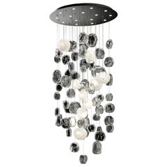 Hanami 7298 Suspension Lamp in Glass and Polished Chrome, by Barovier&Toso