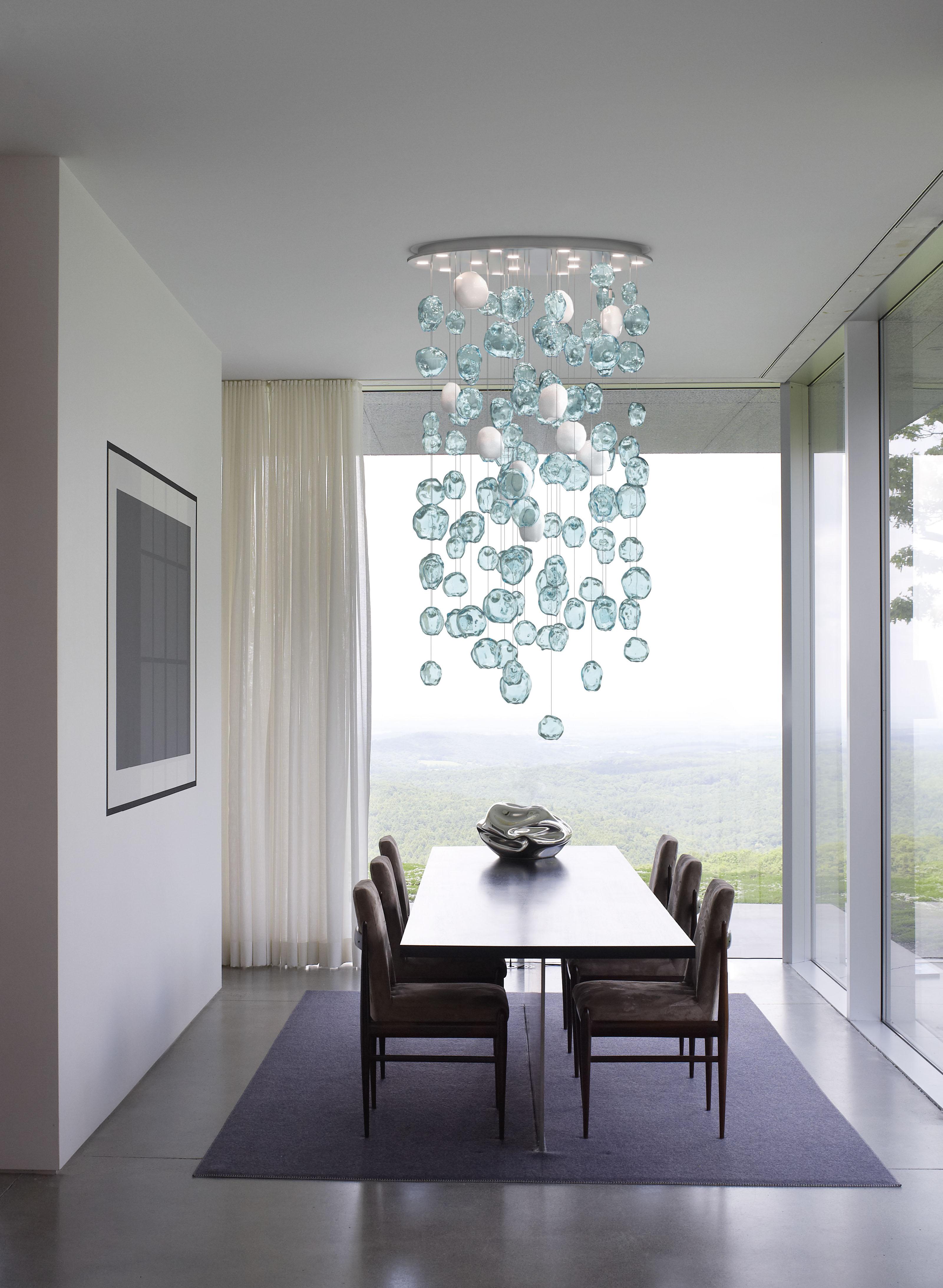 Hanami 7298 Suspension Lamp in Glass and Polished Chrome, by Barovier&Toso 12