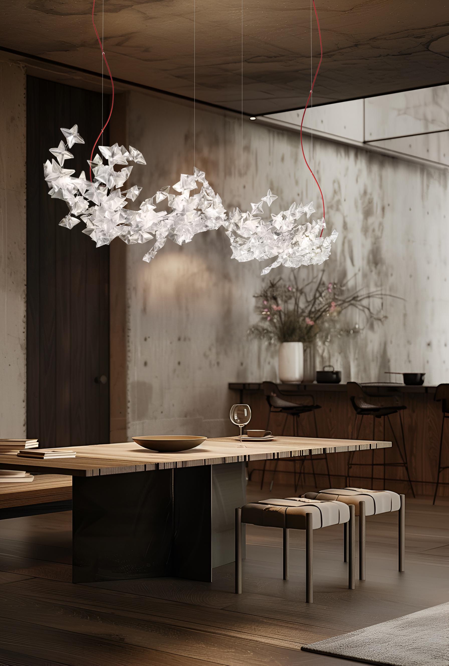 italien Suspension Hanami large - fil transparent par Adriano Rachele en vente