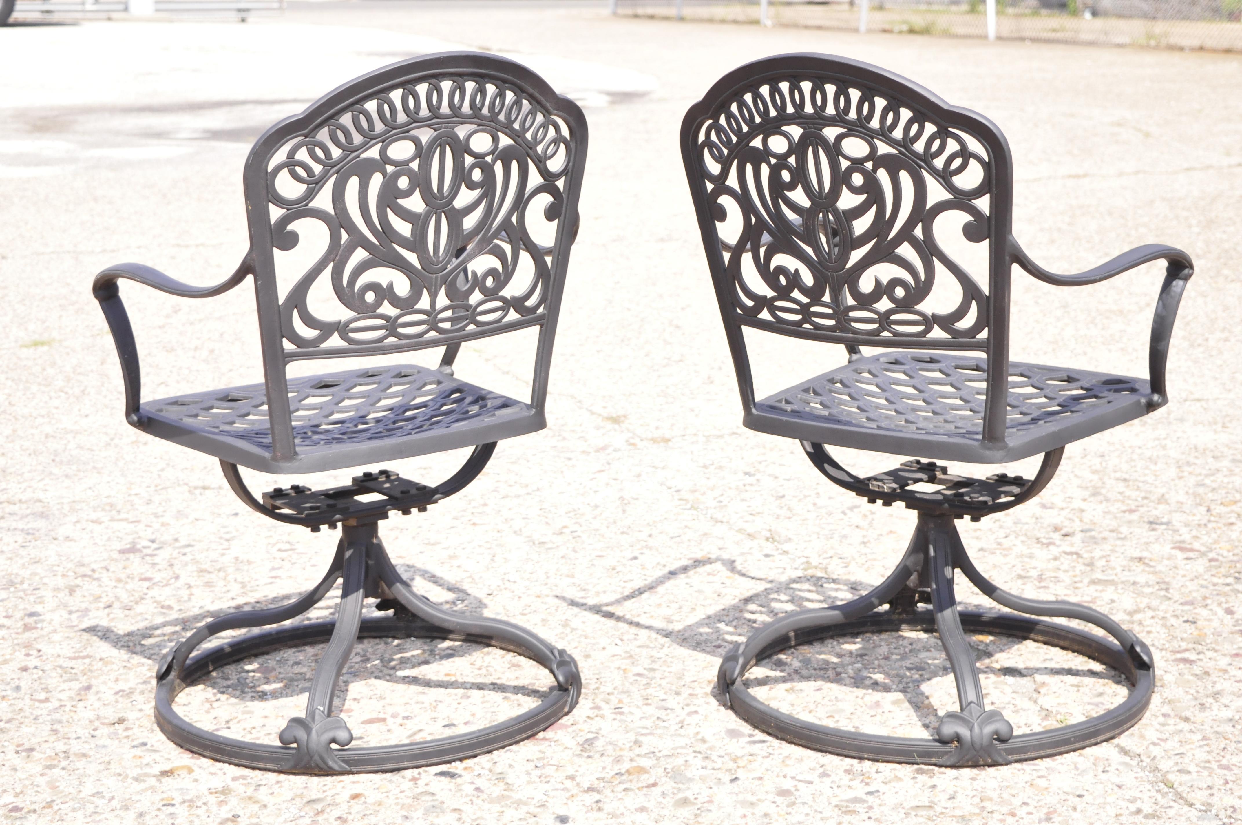 Hanamit Tuscan Swivel Rocker Cast Aluminum Patio Dining Chair, a Pair 3