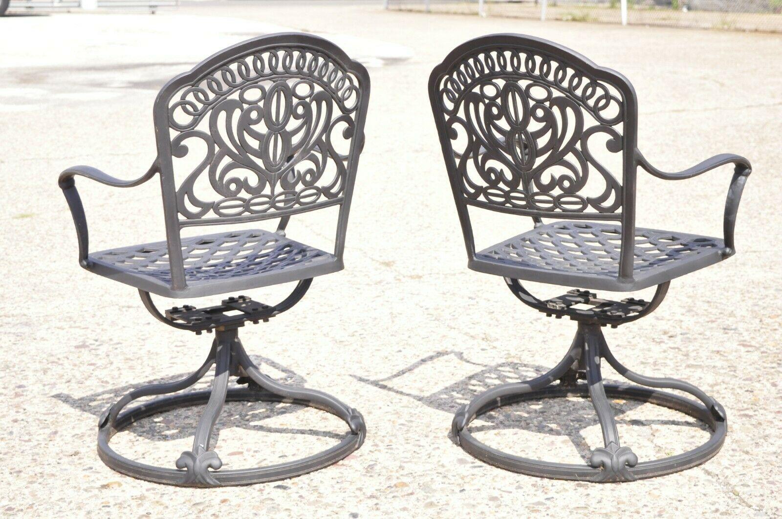 Hanamit Tuscan Swivel Rocker Cast Aluminum Patio Dining Chair, a Pair 5