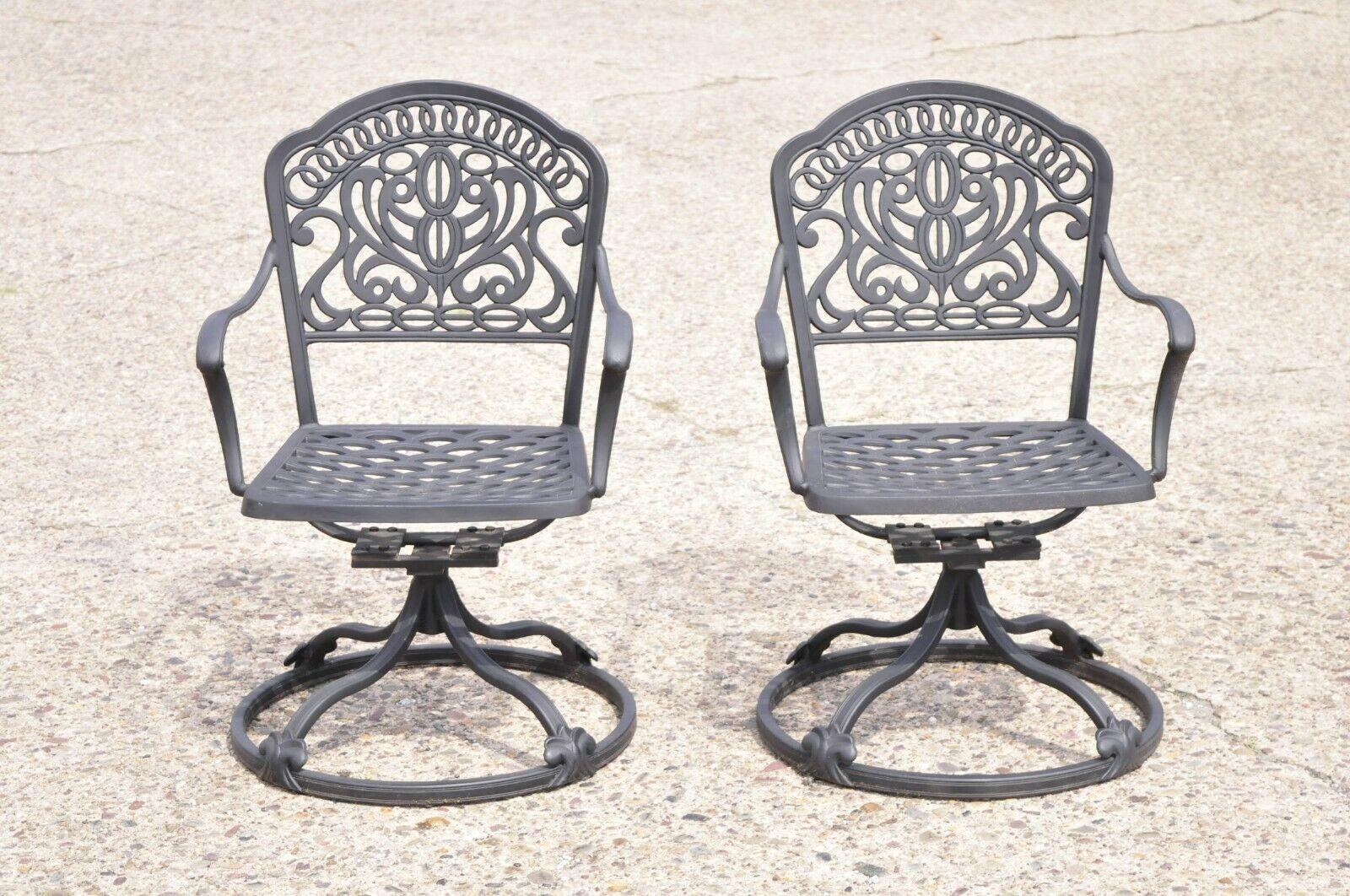 Hanamit Tuscan Swivel Rocker Cast Aluminum Patio Dining Chair, a Pair 6