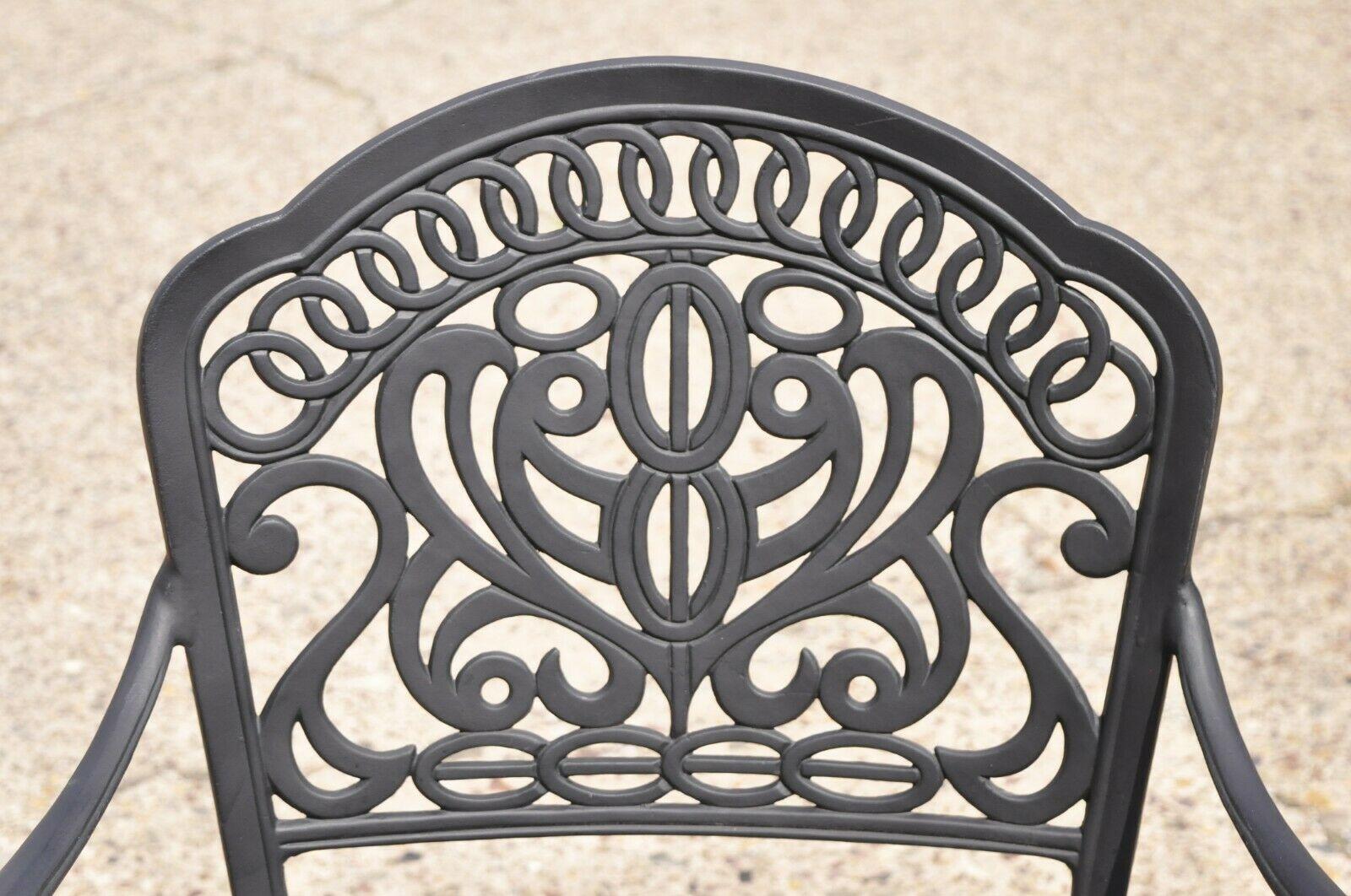 Modern Hanamit Tuscan Swivel Rocker Cast Aluminum Patio Dining Chair, a Pair