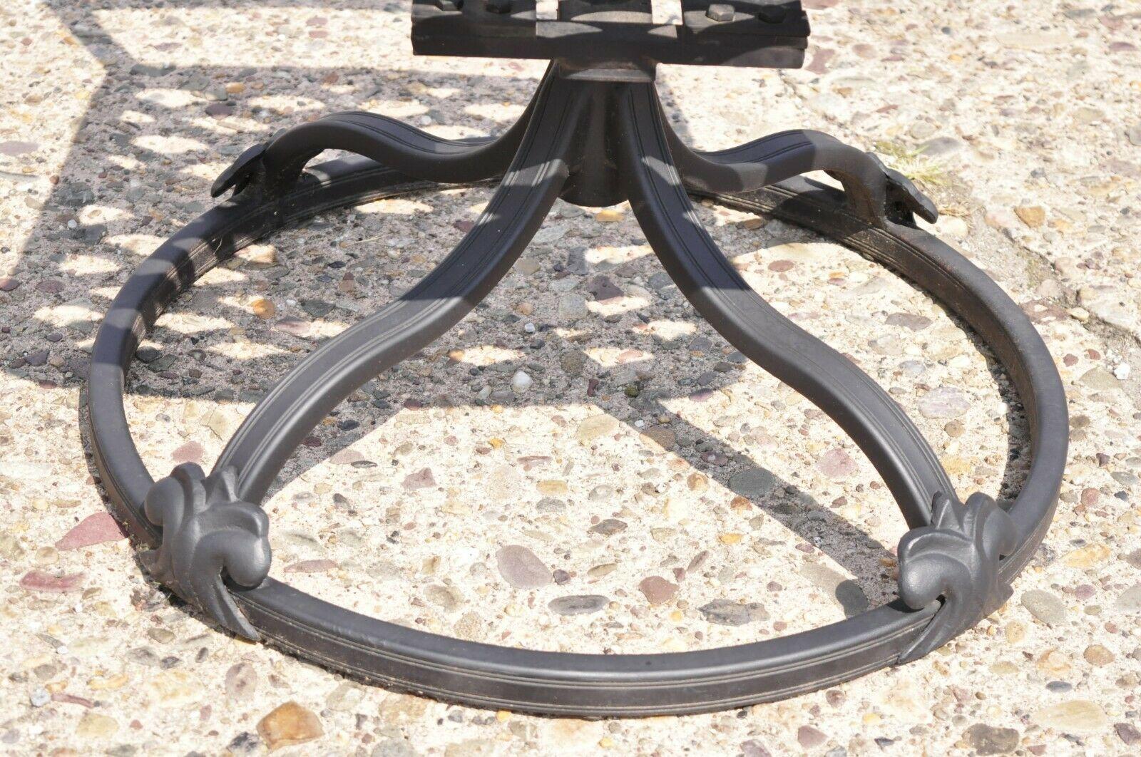 20th Century Hanamit Tuscan Swivel Rocker Cast Aluminum Patio Dining Chair, a Pair
