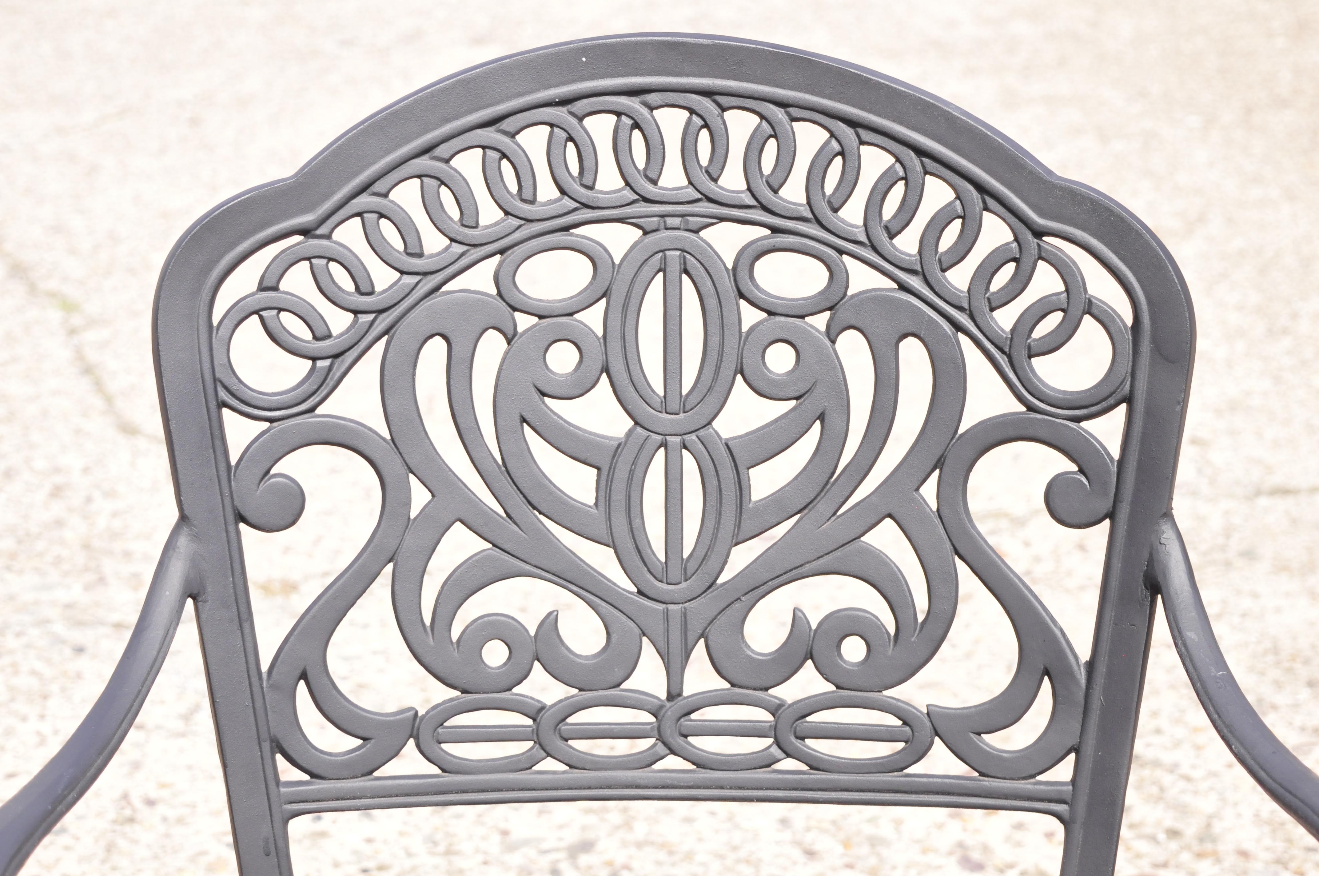 Contemporary Hanamit Tuscan Swivel Rocker Cast Aluminum Patio Dining Chair, a Pair