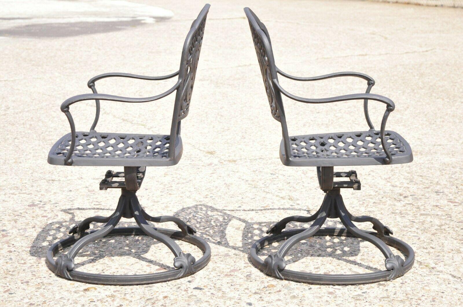 Hanamit Tuscan Swivel Rocker Cast Aluminum Patio Dining Chair, a Pair 3