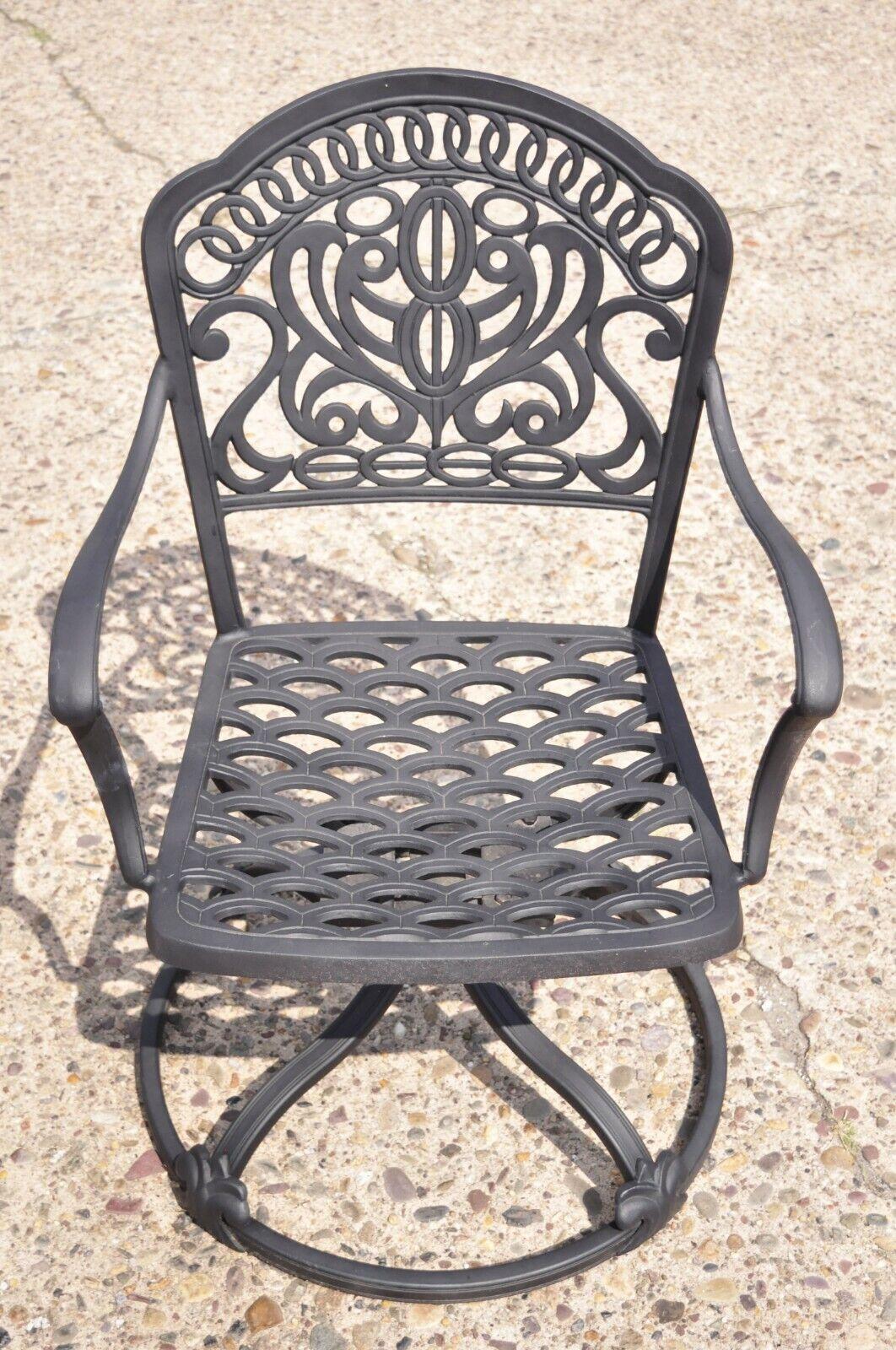 Hanamit Tuscan Swivel Rocker Cast Aluminum Patio Dining Chair, a Pair 4