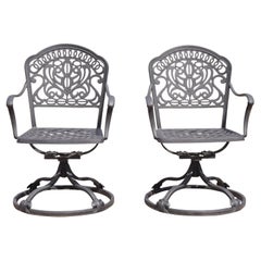 Hanamit Tuscan Swivel Rocker Cast Aluminum Patio Dining Chair, a Pair