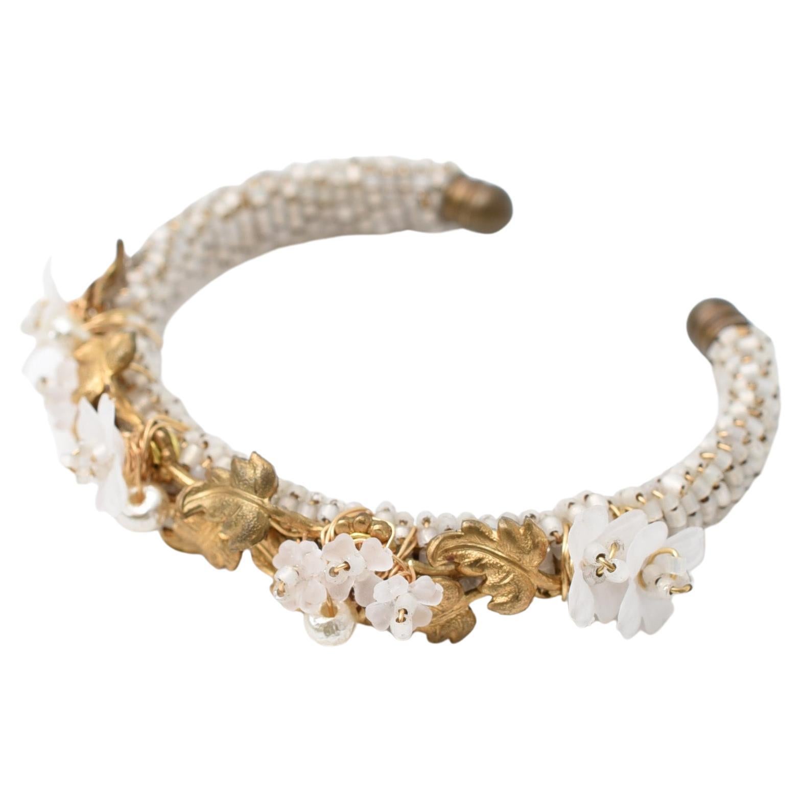 hanamizuki Bracelet jonc vintage perles vintage, bracelet vintage en vente