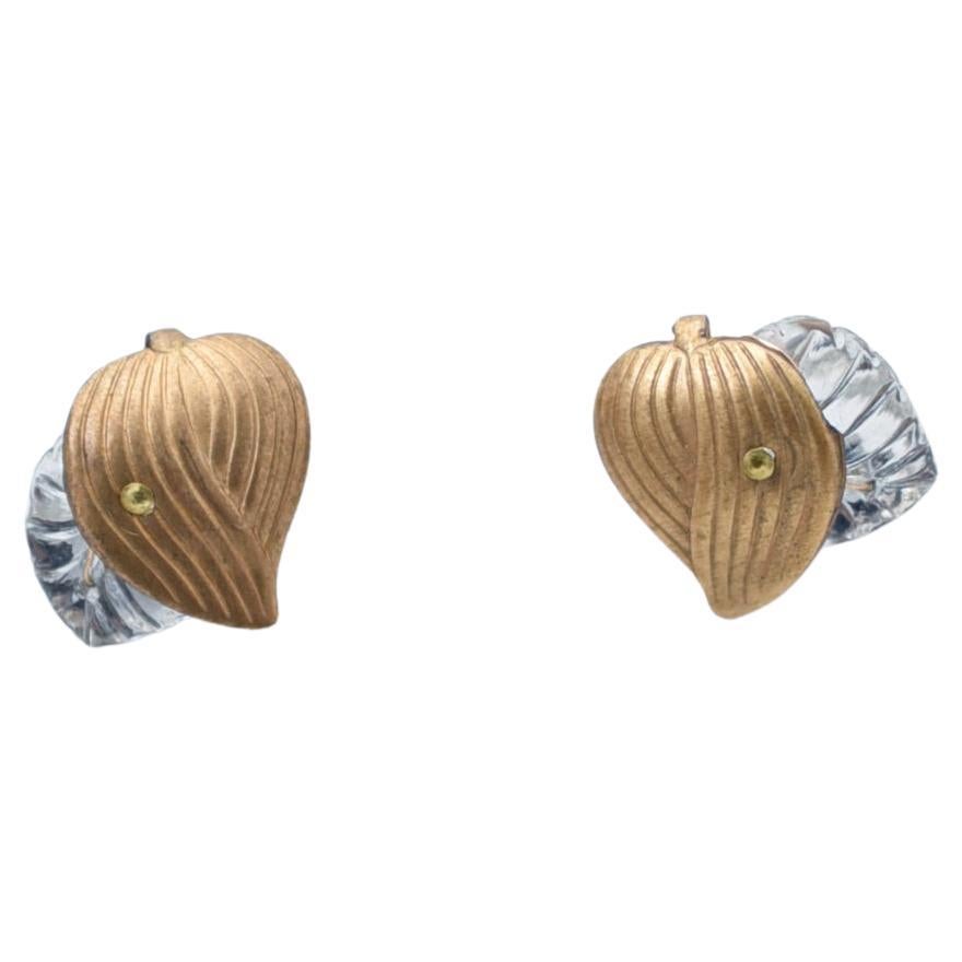 hanamizuki leaf earring / vintage jewelry , vintage beads, vintage earring For Sale