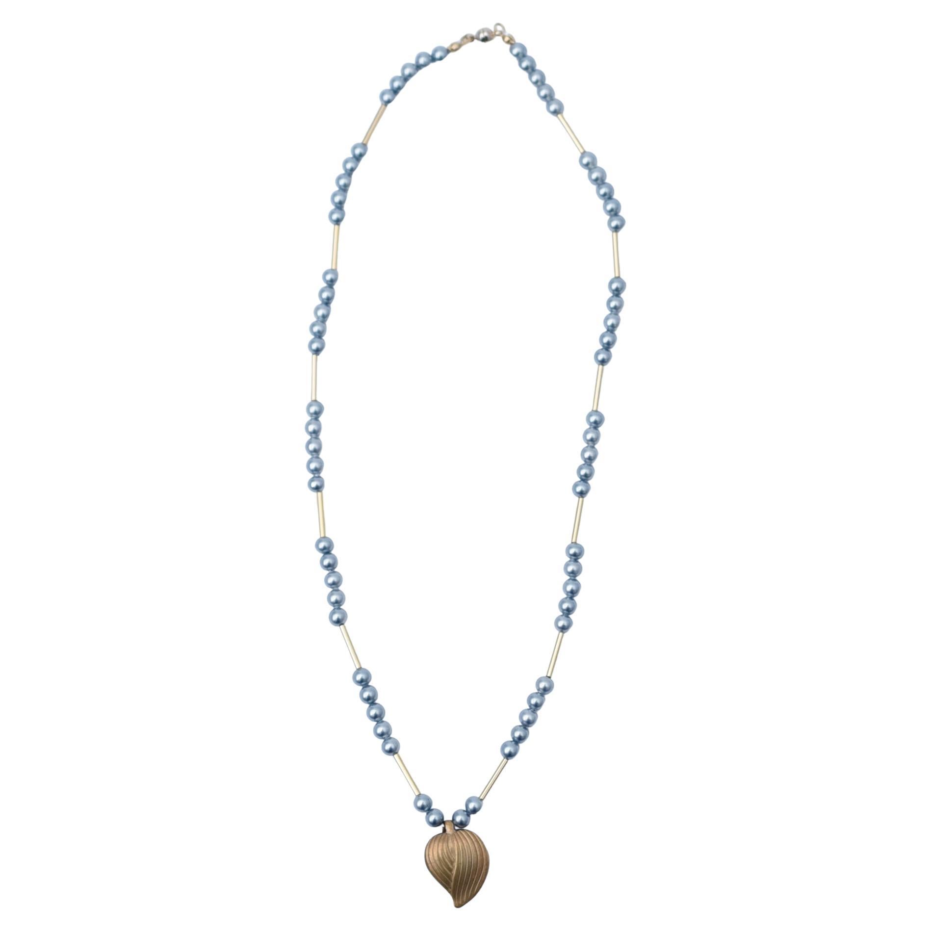hanamizuki leaf necklace / vintage jewelry , vintage pearl, vintage necklace For Sale