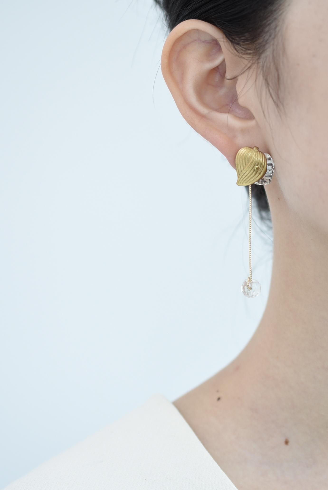 hanamizuki line earring / vintage jewelry , vintage pearl, vintage earring For Sale 6