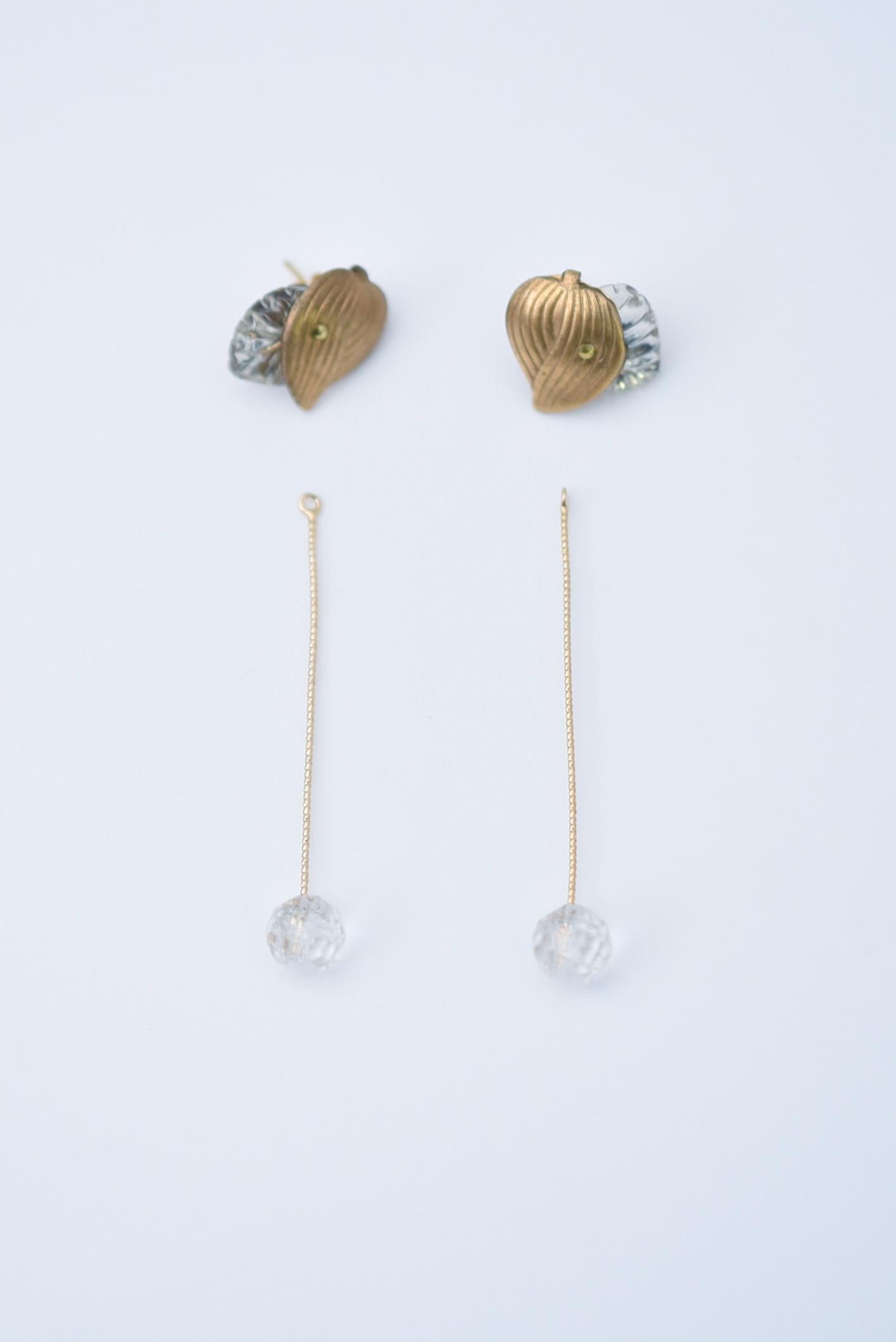 hanamizuki line earring / vintage jewelry , vintage pearl, vintage earring For Sale 2