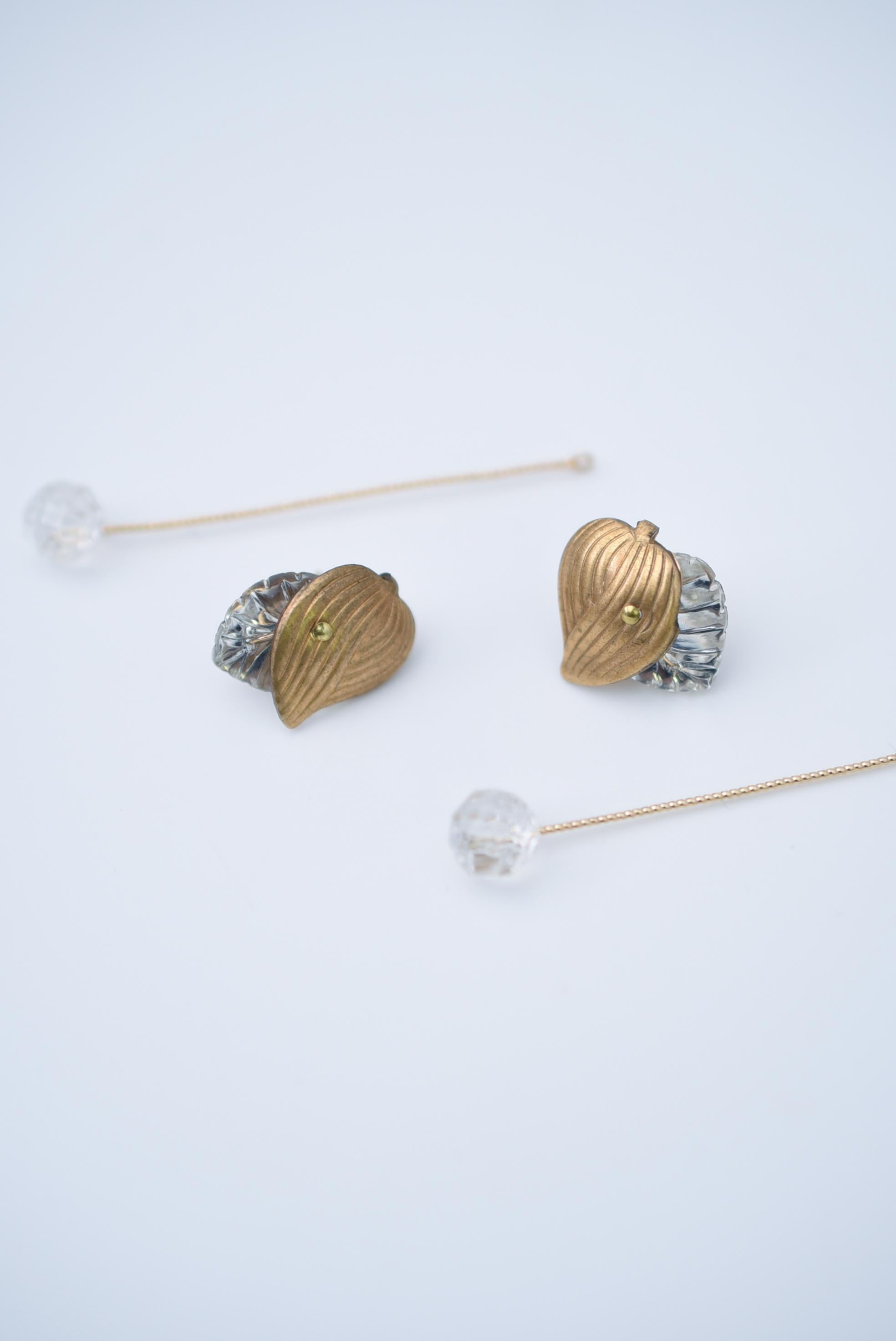 hanamizuki line earring / vintage jewelry , vintage pearl, vintage earring For Sale 3