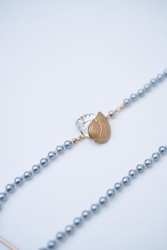 hanamizuki long necklace / vintage jewelry , vintage pearl, vintage necklace