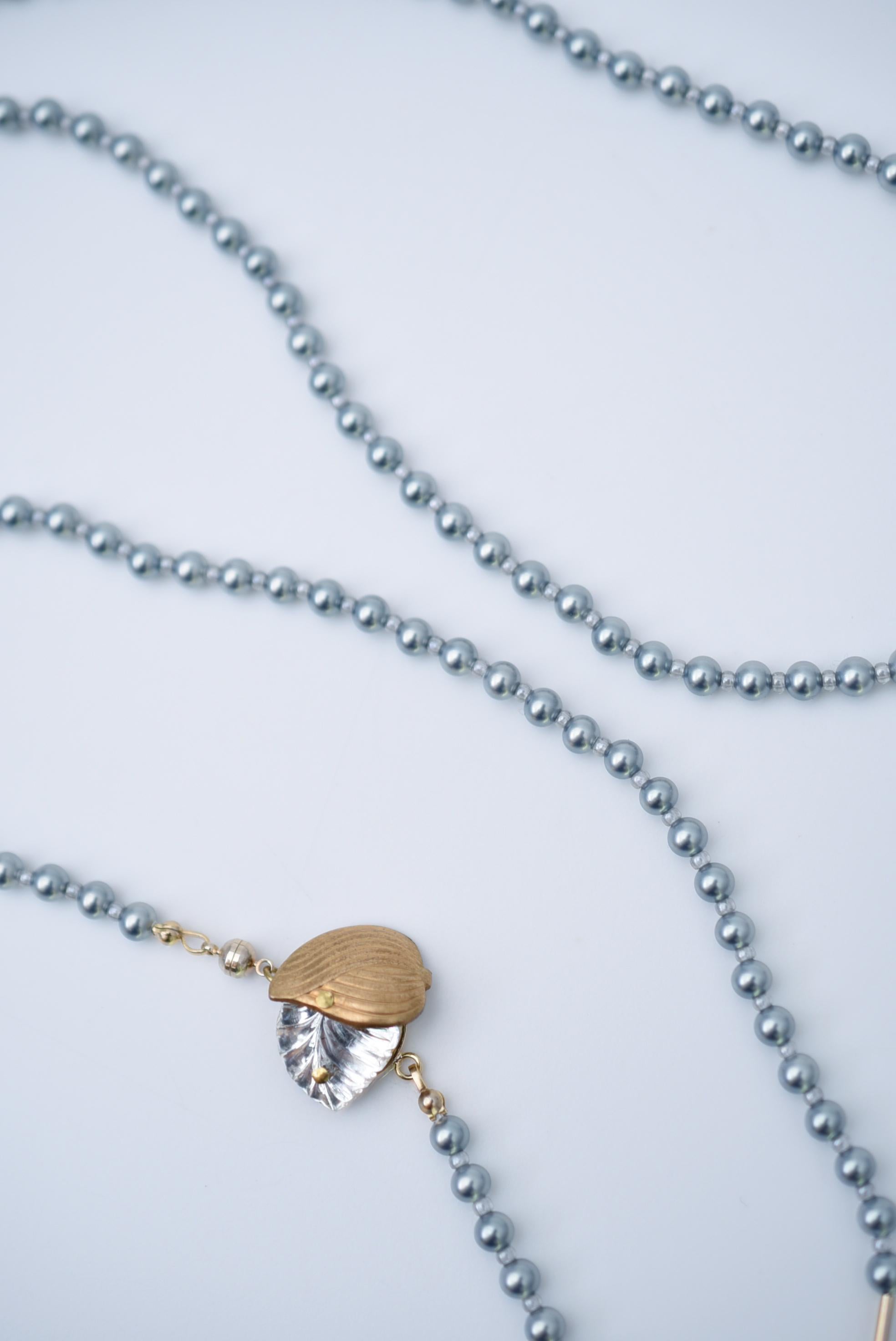 Artisan hanamizuki long necklace / vintage jewelry , vintage pearl, vintage necklace For Sale