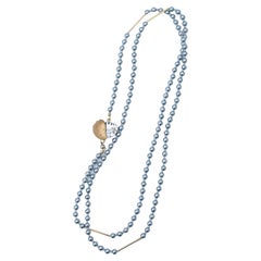 hanamizuki long necklace / vintage jewelry , vintage pearl, vintage necklace