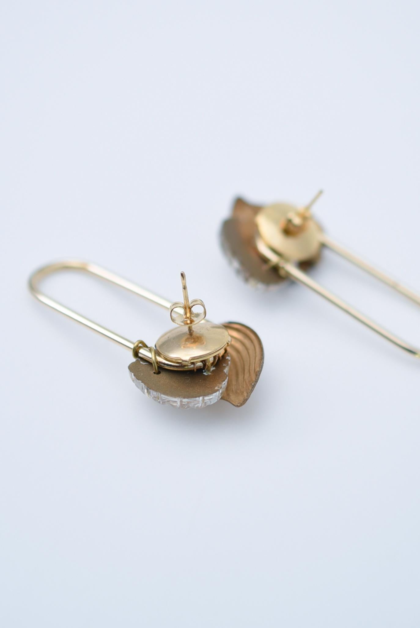Artisan hanamizuki oval earring /vintage jewelry , vintage beads, vintage earring For Sale