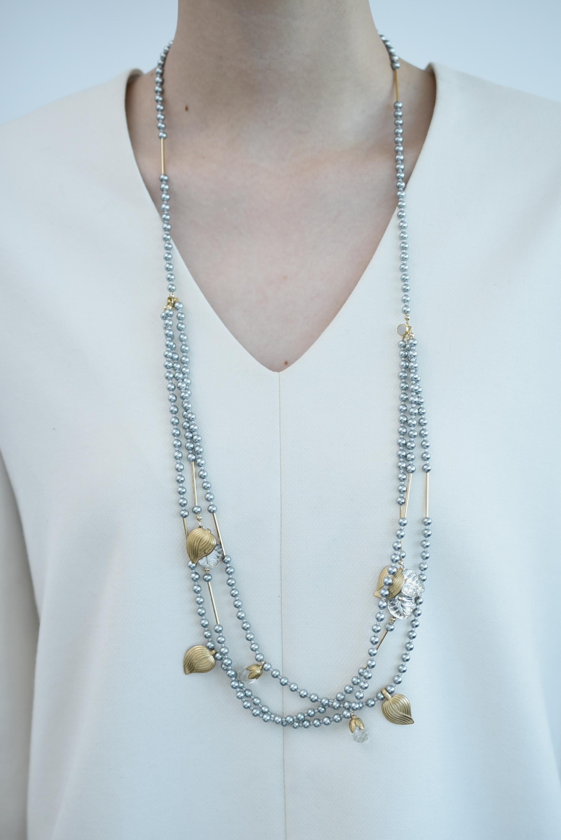 hanamizuki quatre necklace / vintage jewelry , vintage pearl, vintage necklace For Sale 6