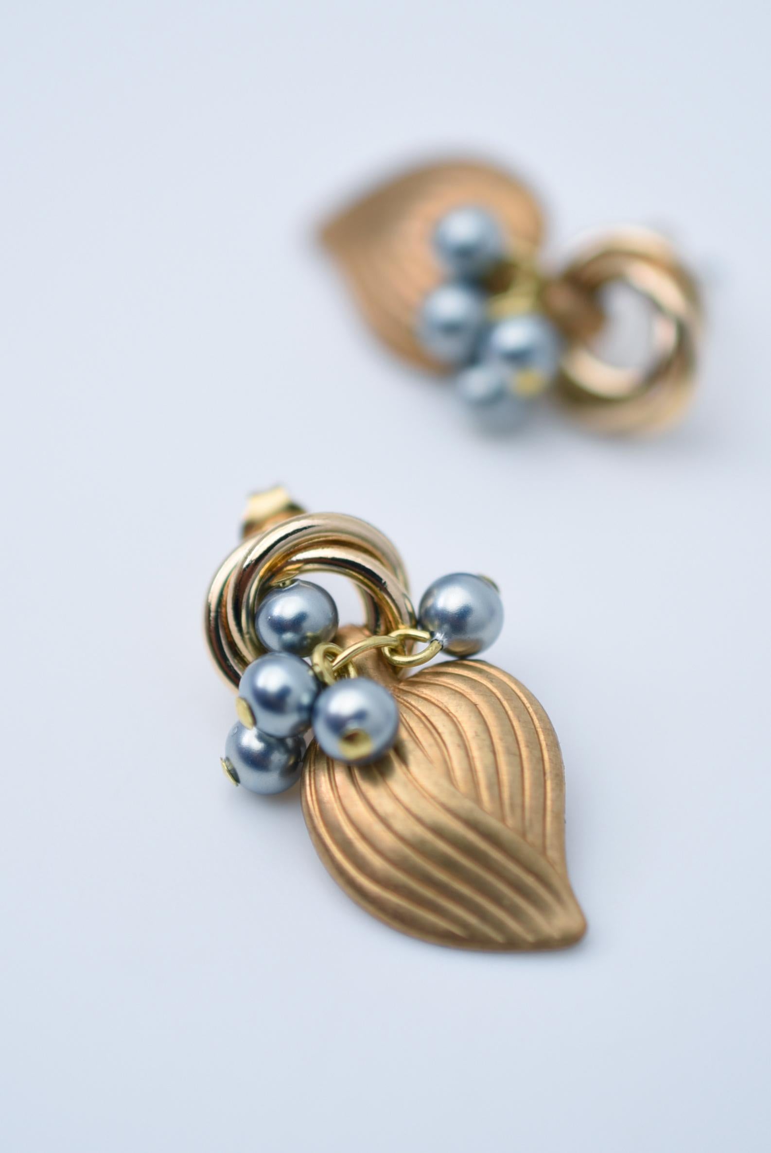 Artisan hanamizuki round earring / vintage jewelry , vintage pearl, vintage earring For Sale