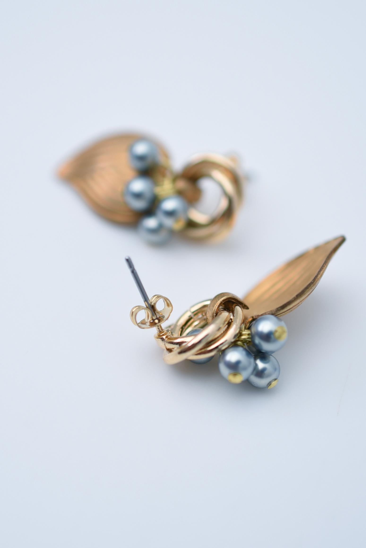 Round Cut hanamizuki round earring / vintage jewelry , vintage pearl, vintage earring For Sale