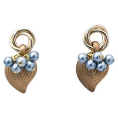 hanamizuki round earring / Used jewelry , vintage pearl, vintage earring