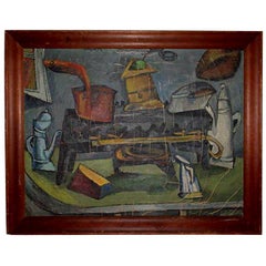 Vintage Hananiah Harari Modernist Painting