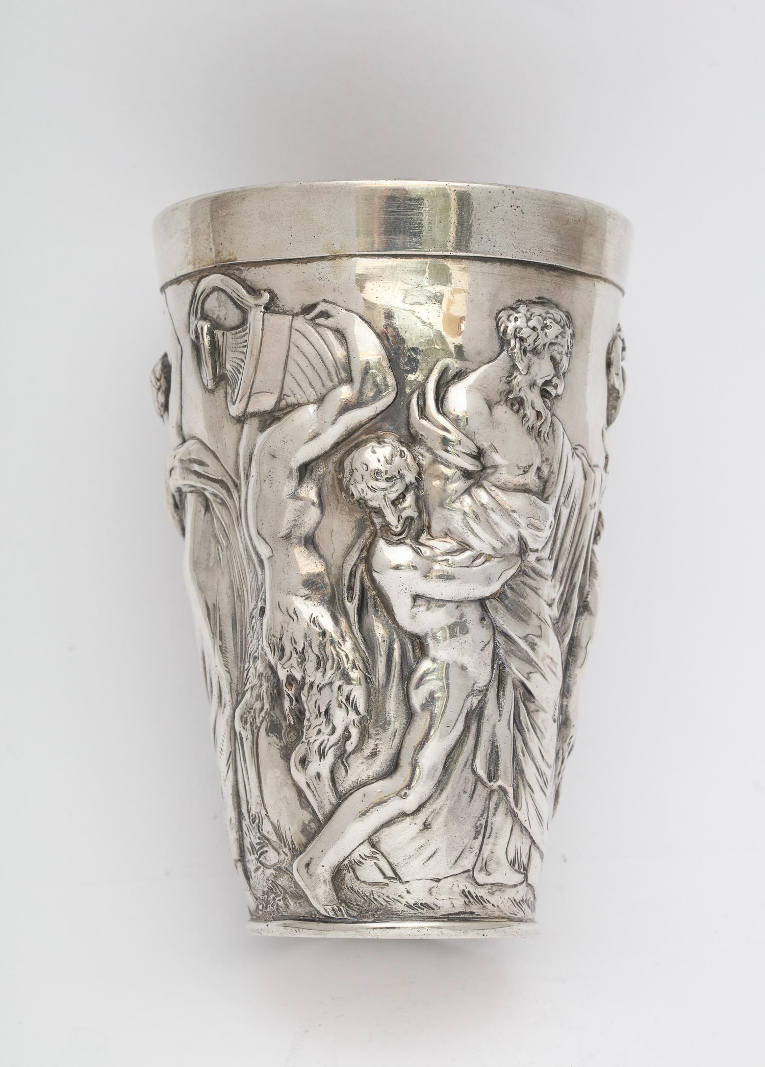 Hanau Continental Silver '.800' Beaker Decorated with Bacchanalian Scene 5