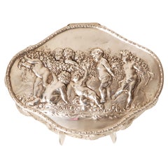 Joyero de plata de Hanau J.D.Schleissner and Sons Cofre alemán antiguo Putto