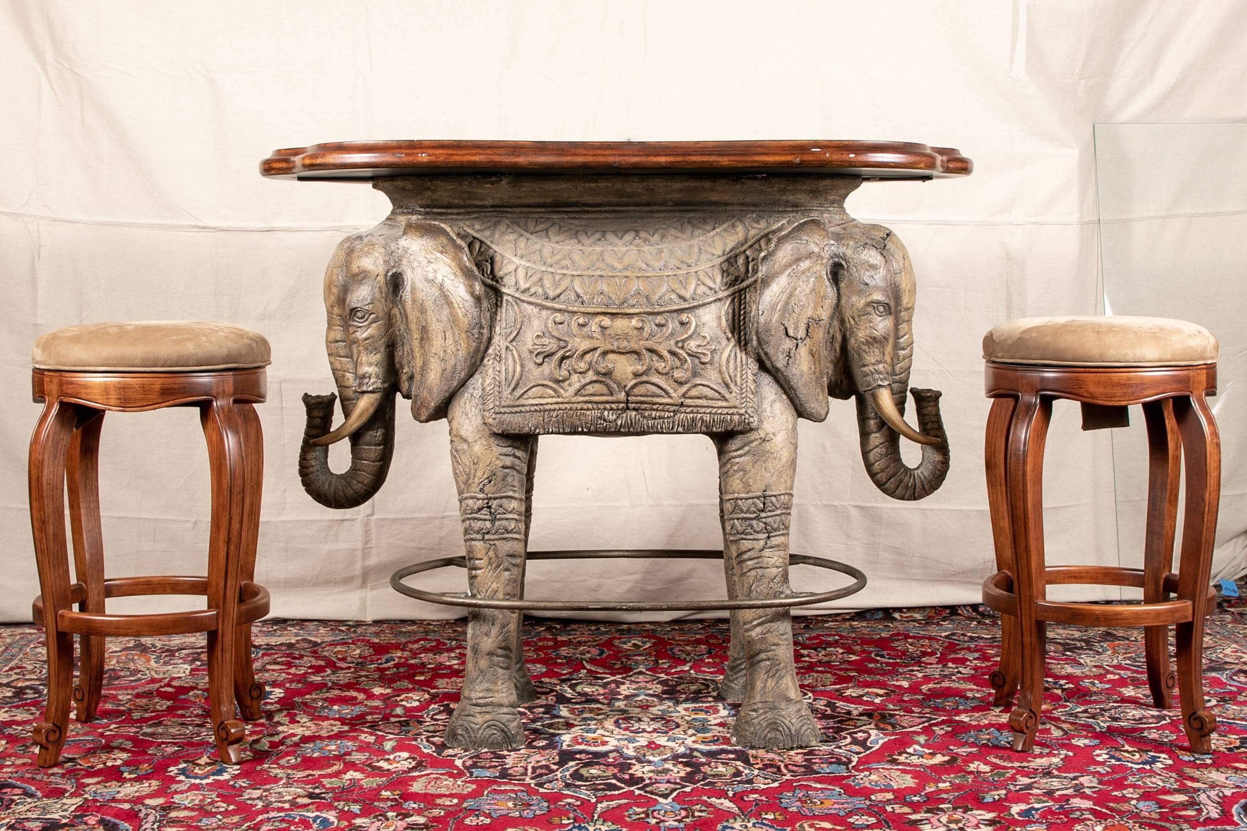 Moore Elephant Form Bar Table, Elephant Bar Stools
