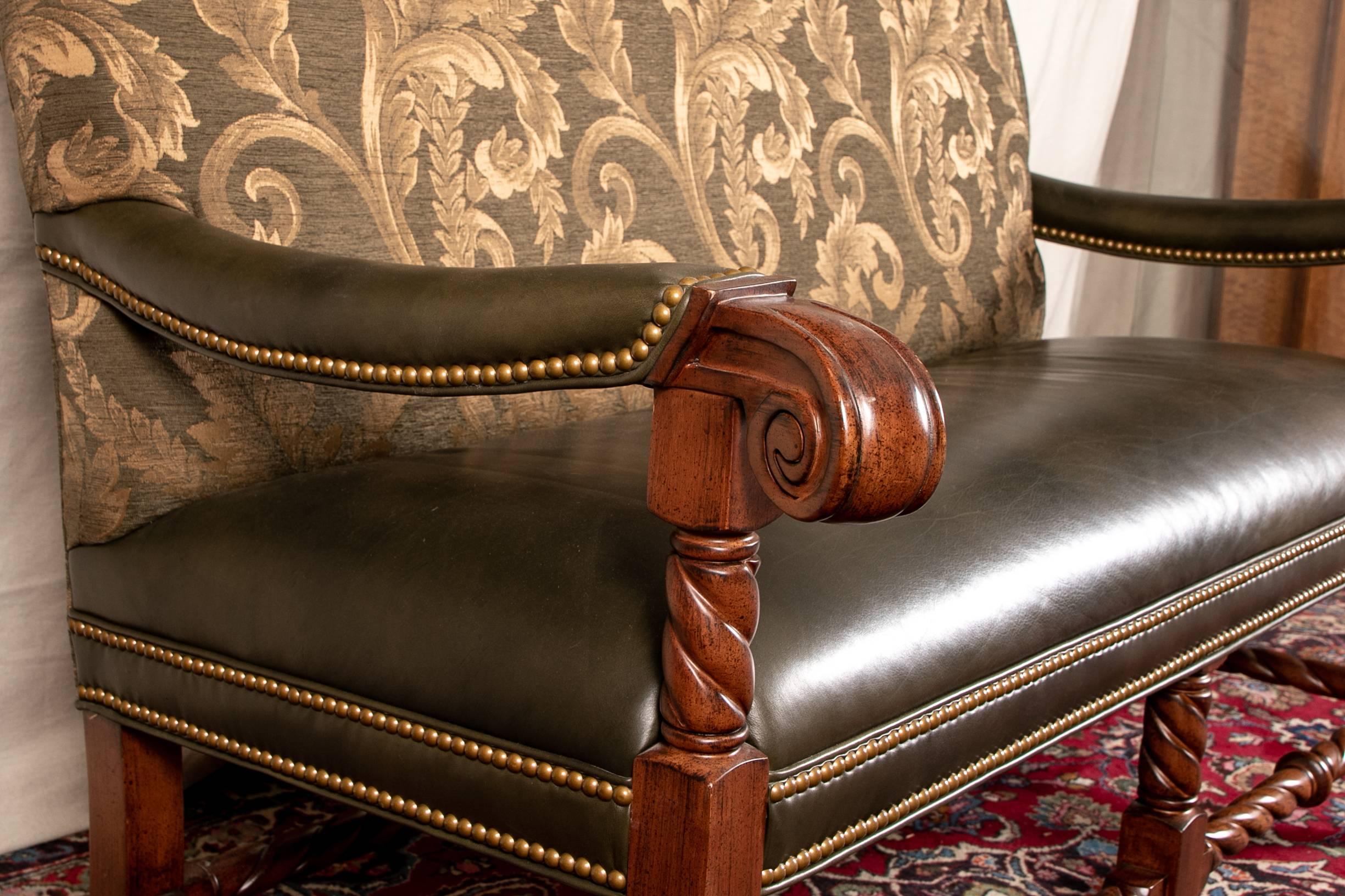 Georgian Hancock and Moore Leather Settee