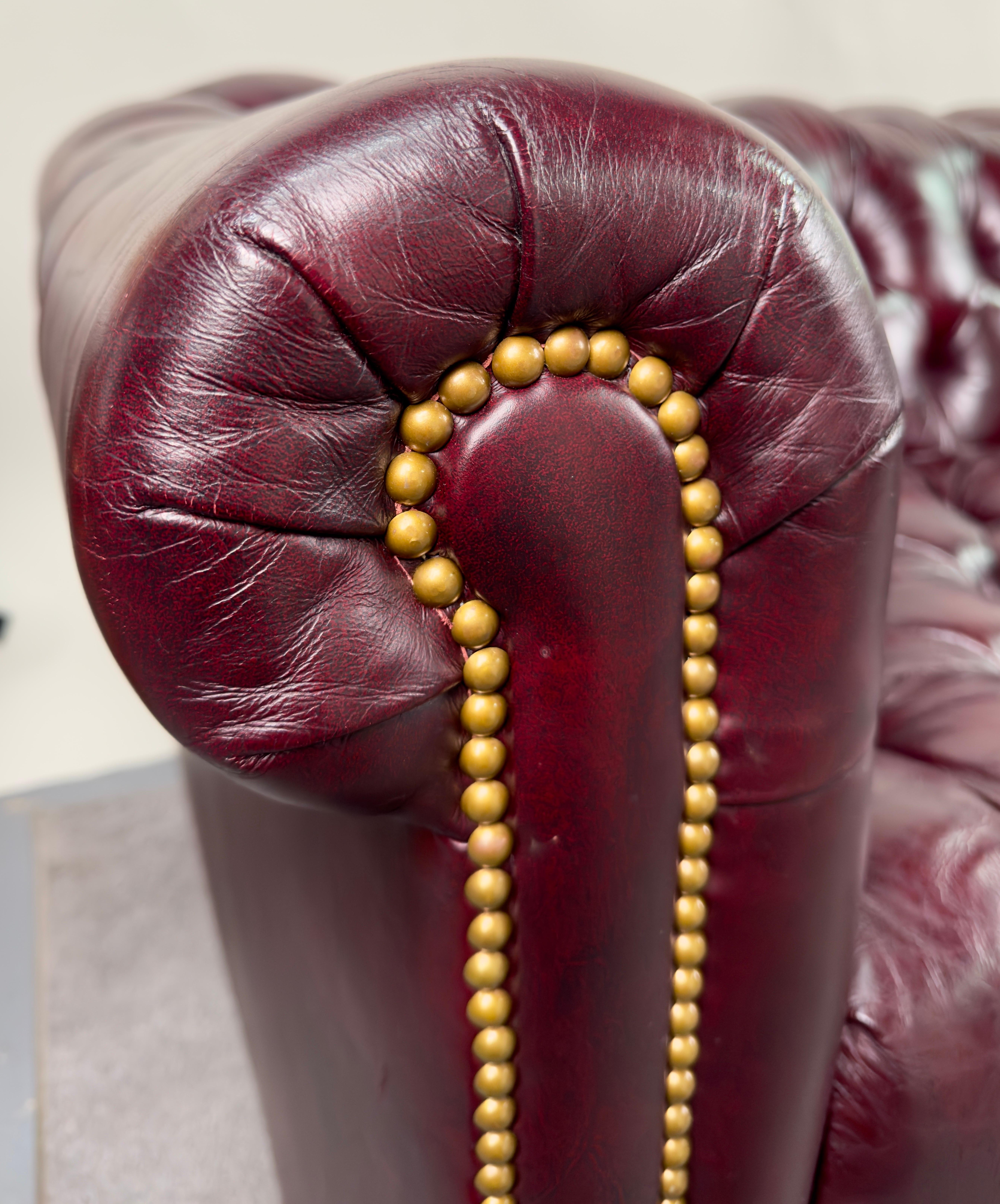 maroon leather couch