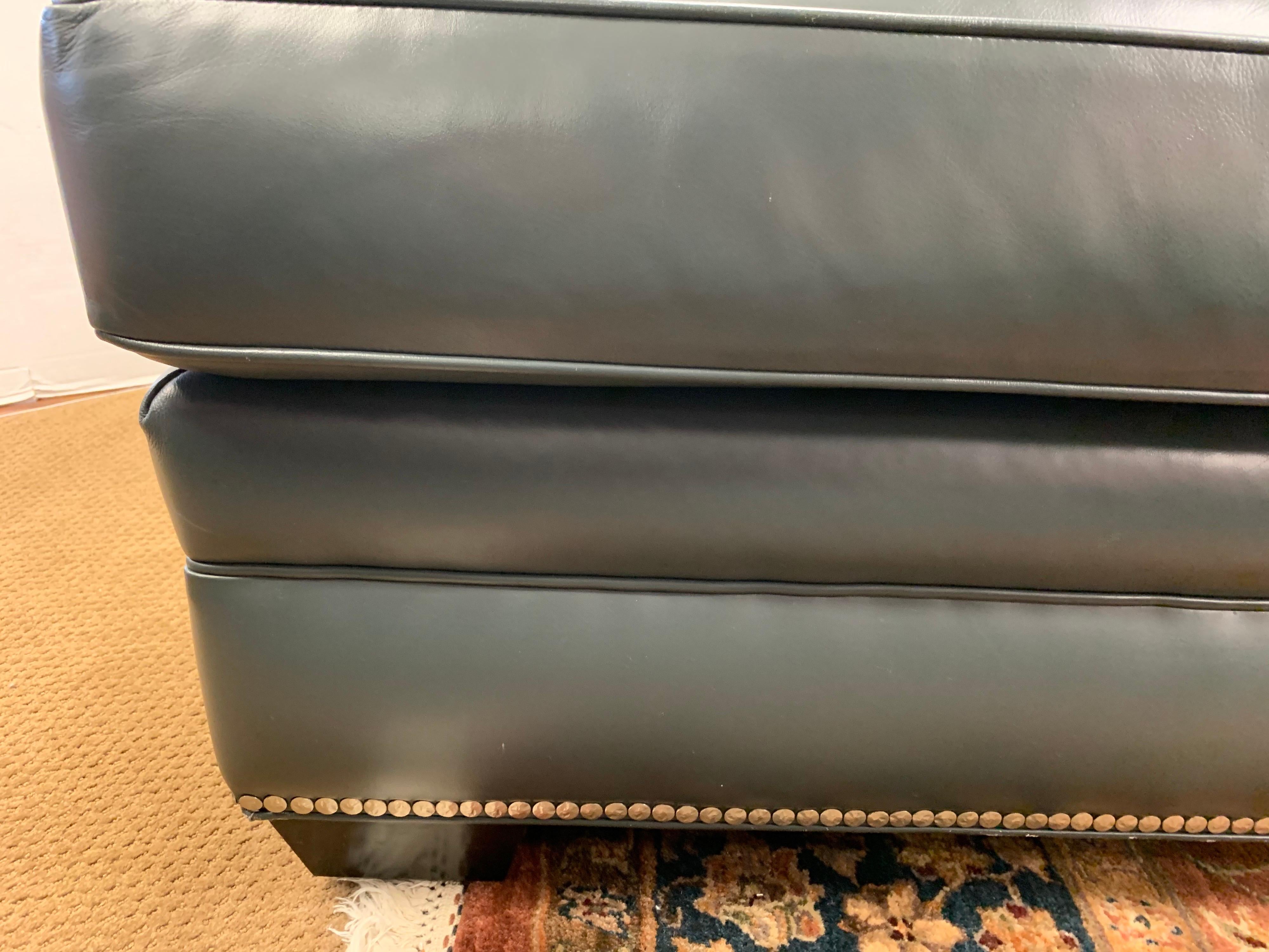Hancock & Moore Extra Large Leather Nailhead Sofa 6