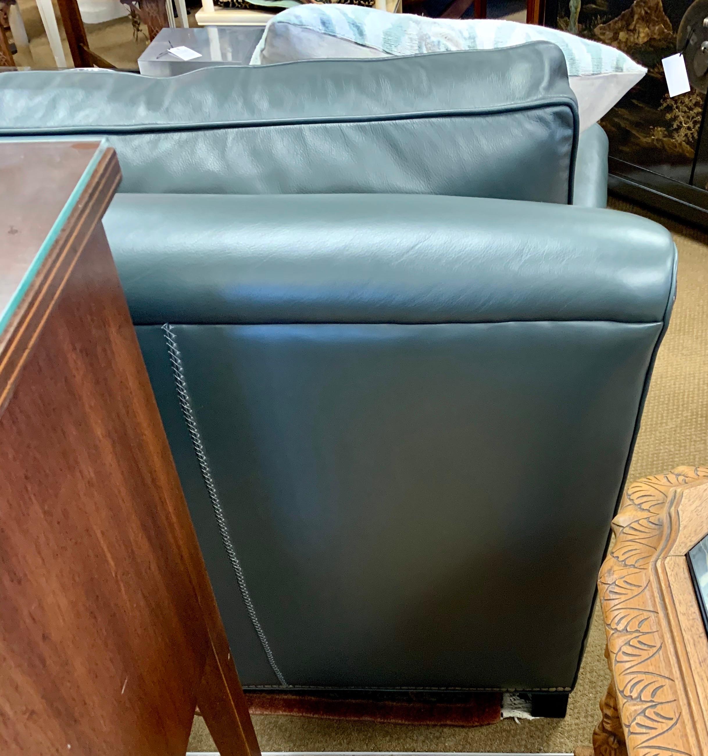 Hancock & Moore Extra Large Leather Nailhead Sofa 12