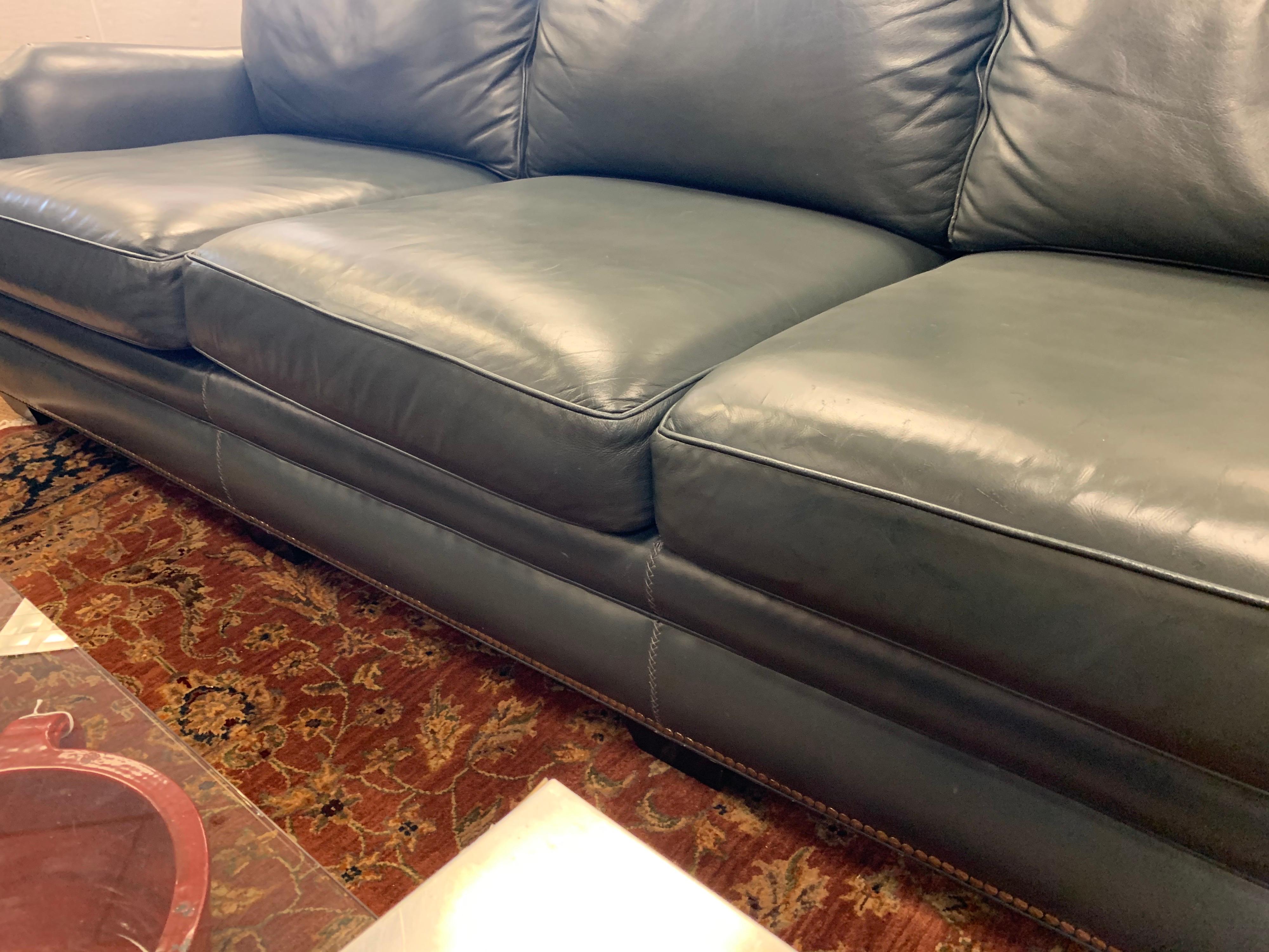American Hancock & Moore Extra Large Leather Nailhead Sofa