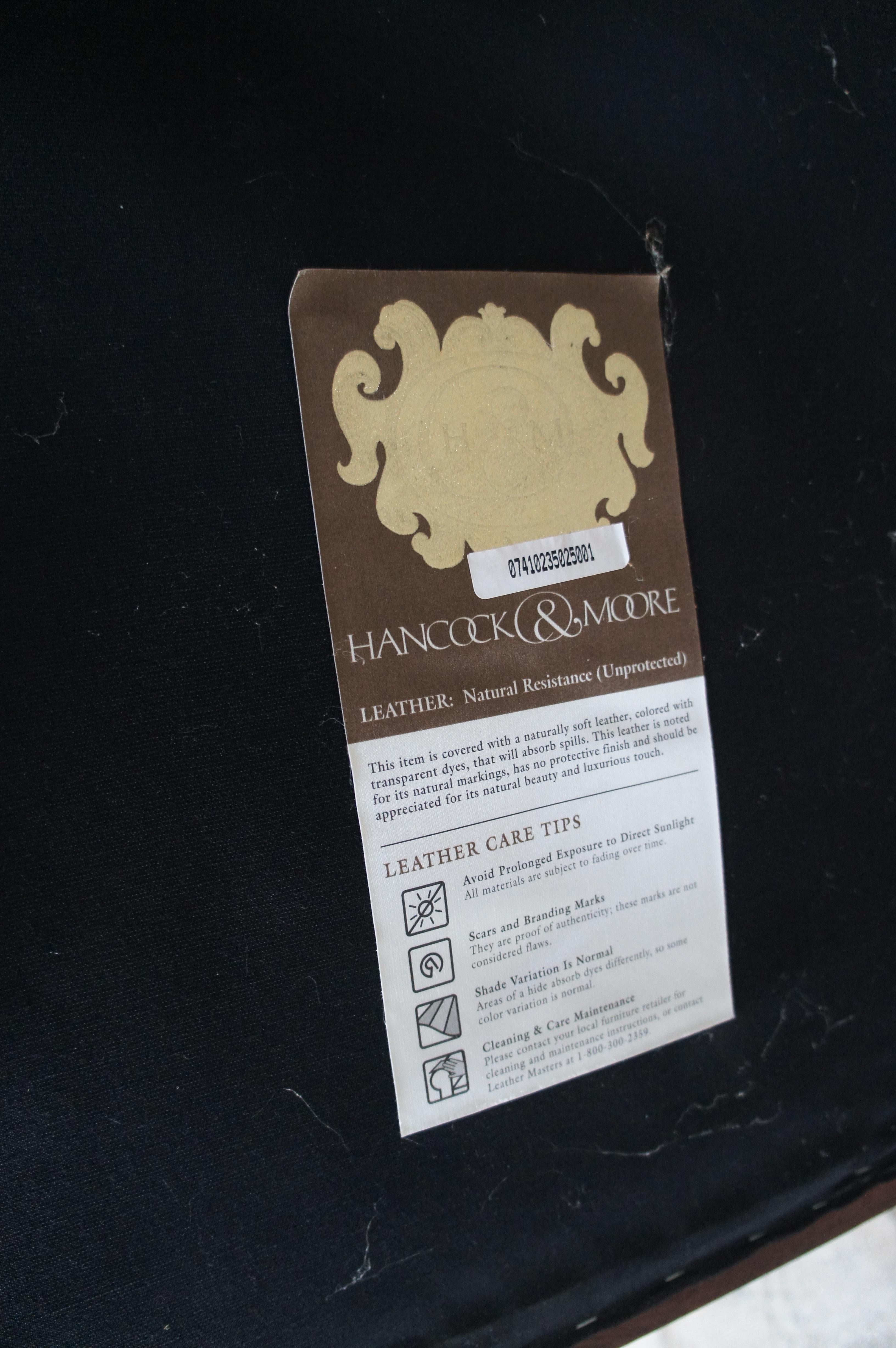 Hancock & Moore French Chesterfield Style Carved Brown Leather Tufted Bar Stool 7