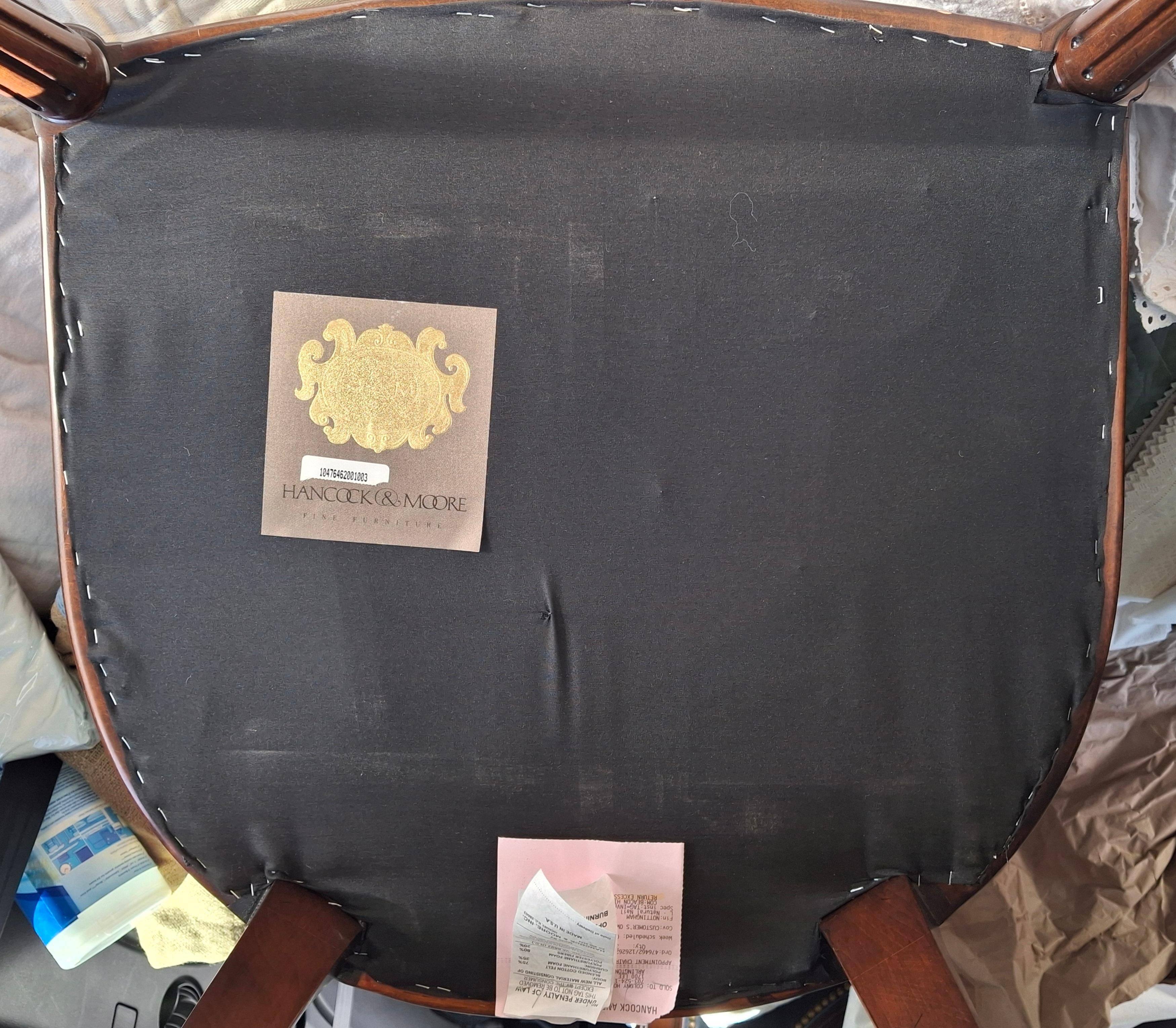 Hancock & Moore Georgian Style Mahagoni und blauer Samt gepolstert Stuhl im Angebot 3