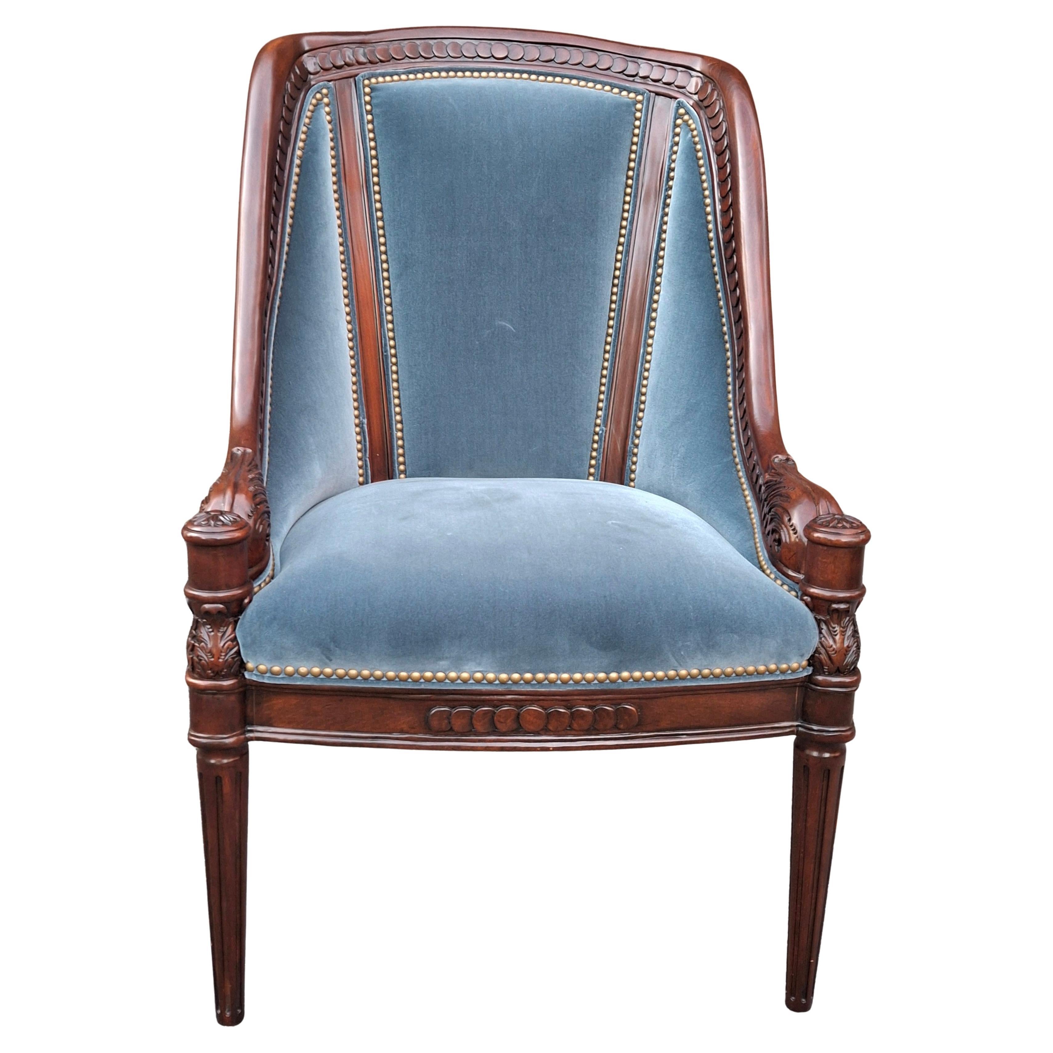 Hancock
Moore Georgian Style Mahagoni und blauer Samt gepolstert Stuhl