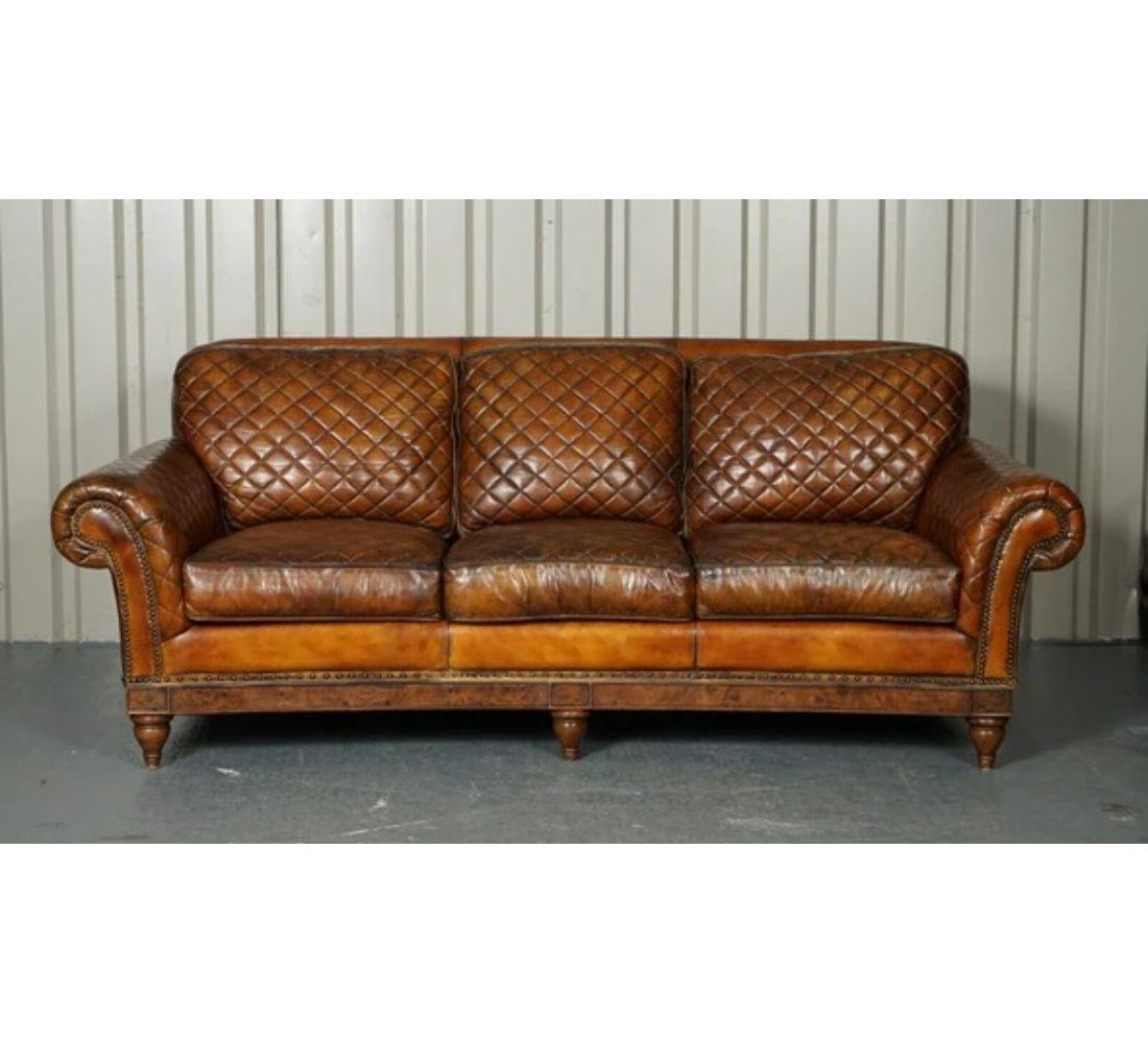 Hand-Crafted Hancock & Moore Leather Hand Dyed Sofa, Armchairs & Footstools 5 Piece Suite