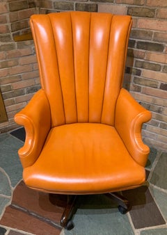 Hancock & Moore Leather Rolling High Back Office Chair, 1970s
