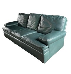 Hancock & Moore Leather Sofa Green Leather Couch Vintage