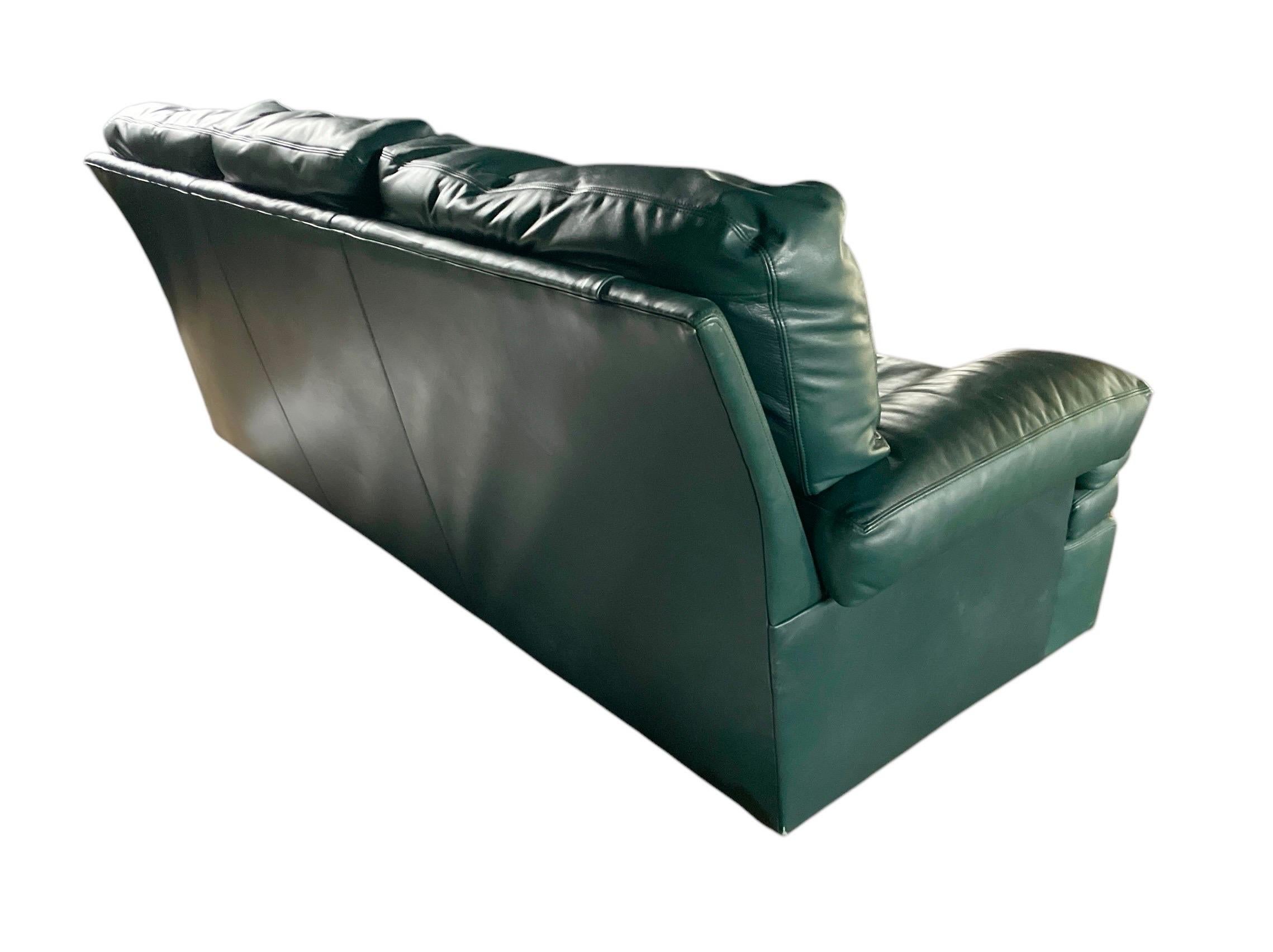 Brass Hancock & Moore Leather Sofa Green Leather Couch Vintage
