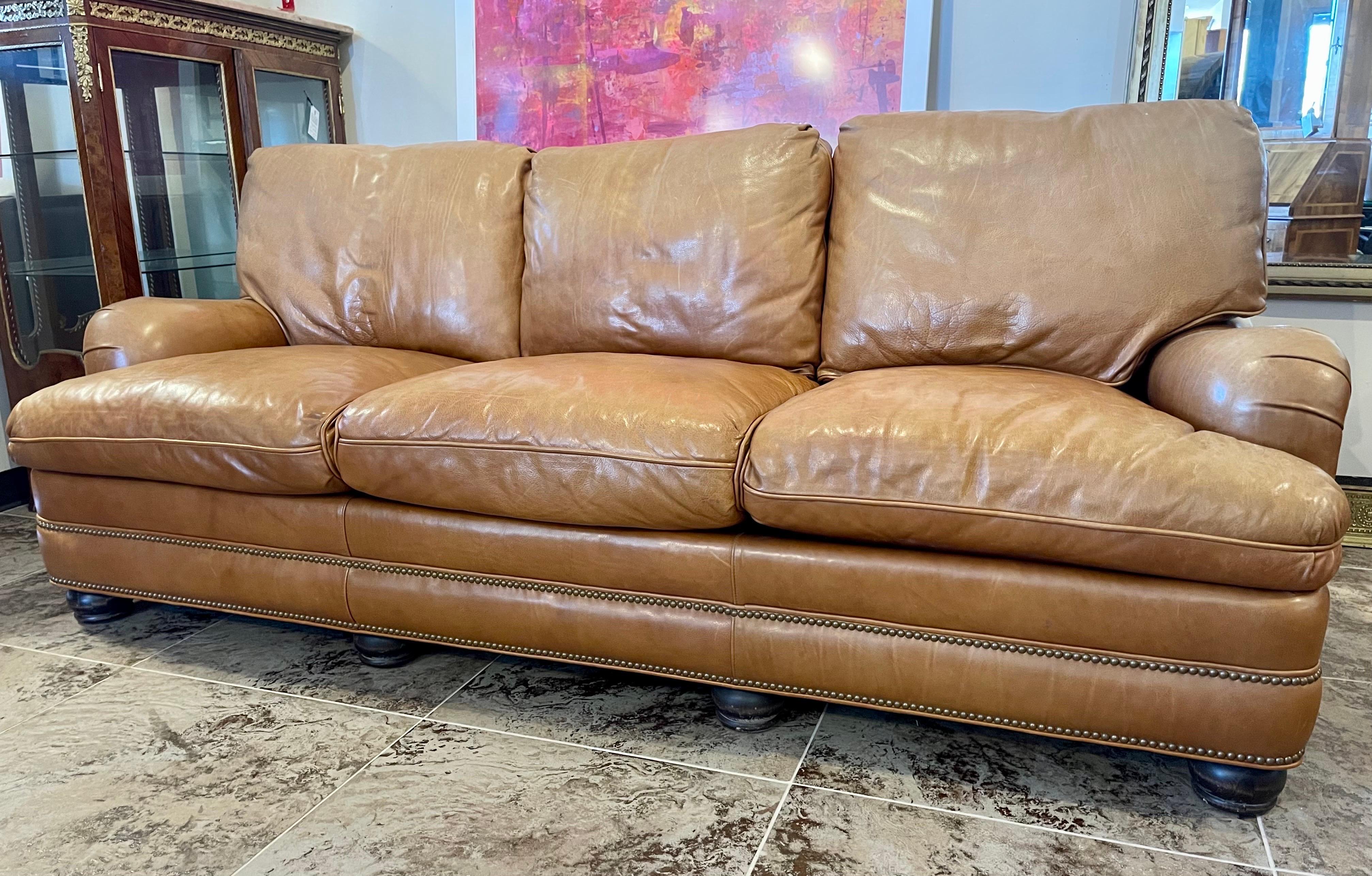 hancock and moore leather sofa