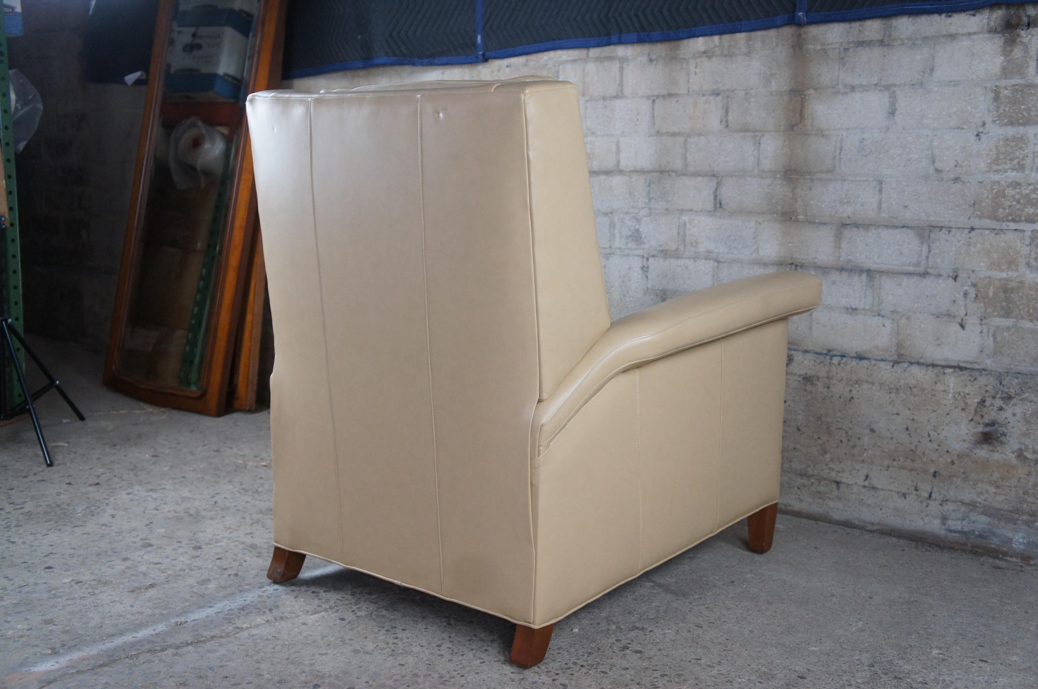 Hancock & Moore Traditional Leather Ghent Push Back Recliner Lounge Chair Cream 3