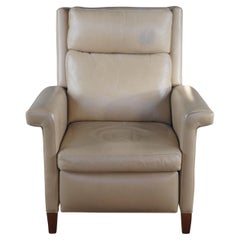 Hancock & Moore Traditional Leather Ghent Push Back Recliner Lounge Chair Cream