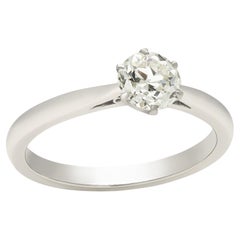 Hancocks 0,59 Karat Diamant Solitär-Ring aus Platin mit alteuropäischem Schliff