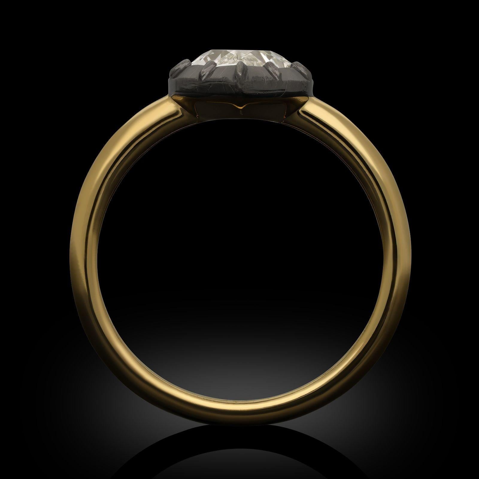 Hancocks 0.99ct Antiker Herz Form Diamant Georgianischer Revival Ring im Zustand „Neu“ in London, GB