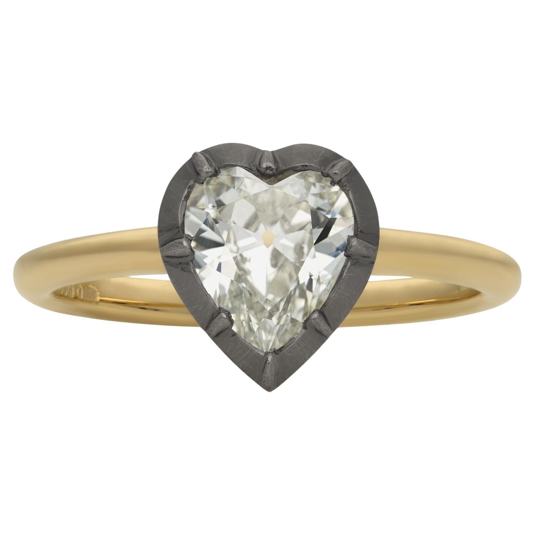 Hancocks 0.99ct Antiker Herz Form Diamant Georgianischer Revival Ring